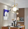 Modern stil ljuskrona Färgglada glasboll LED Pendant lampa för matsal Vardagsrum Bar G4 LED Bulb AC 85-265V Gratis frakt