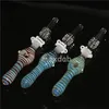 smoking Glass nectar with titanium Tips Dab Straw Oil Rigs Silicone water pipe ash catcher for bong