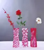 접이식 플라스틱 꽃병은 꽃 가정 장식 파티를위한 플라스틱 파괴 할 수없는 꽃병을 재사용하여 친환경 PVC 꽃 꽃병