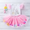 ins Baby Girl Summer Princess Tutu Gonne 0-24 mesi Pagliaccetto neonato Abiti Pagliaccetti in cotone + Gonna tutu + Fascia = 3 pezzi / set