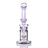 8.2 inch tall tube hookahs glass bong 2 chamber recycler perc oil dab rigs Slitted drum percolator water toro pipe