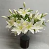 Fake Short Stem Lily (3 heads/piece) Simulation Mini Lilies for Wedding Home Showcase Decorative Artificial Flowers