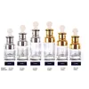 Clear Glass Essential Oil Perfume Bottles Liquid Reagent Pipette Bottles Eye Dropper Aromatherapy Plated Gold Silver Cap 20-30-50ml Wholesal