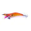 HENGJIA 2 5#HOOK 10cm 12 5g LED Electronic Luminous Squid Jig Night Fishing Wood Shrimp Lure Squid Light Jigs Lures 174b