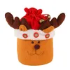 Grande Natal crianças bolsas de doces tecidos Tecido Papai Noel Snowmen Moose Xmas Saco de Presente Crianças Saco Drawstring Armazenamento Recipiente BH2444 CY