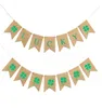 St. Patrick Day Green Banner Ireland Clover Shamrocks Cztery liści Clover Carnival Party Decoration Decoration Flag Garland New Design