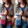  New Arrivals Women Cardigan Long Sleeve Striped Open Front Knit Sweater Cardigan Clothing Long Sleeve Warm Soft Clothes