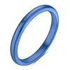 Ny 4 färger Personlig Titan Stainless Steel Womens Blue Rose Gold Tunna Finger Ring Band Smycken Födelsedag Presenter för Tjejvän Kvinnor