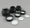 20 x 15G 30G 50G Frost Black Make up Glass Jar With Black Lids white Seal Container Cosmetic Packaging,