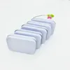 Lançamento caixa de presente retangular com dobradiça branca, caixa de lata lisa 95x60x21mm 100pcslot6583872