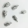 50 pcs/Lot double face bouddha tête alliage pendentif à breloque rétro bijoux bricolage porte-clés Tibet pendentif en argent pour Bracelet boucles d'oreilles 15*7mm