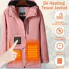 Riscaldamento elettrico impermeabile con cappuccio caldo USB con cappuccio da viaggio cappotti da uomo giacche lavabili giacche da escursionismo invernale per ragazza signora donna