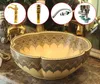 Cina Artistico Procelain Fatto a mano in Europa Lavabo Lavabo vintage Lavabo da bagno in ceramica Lavabo da appoggio Art lavabo fiore