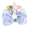 Jojo Bows Rainbow Unicorn Kız Çocuk Saç Bows Barrettes 8 inç jojo Siwa Saç Aksesuarları Noel Hediyesi 10pcs190y