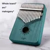 Ultimi 17 tasti Kalimba sanza Thumb Piano mogano Tutta la scheda Finger piano Legno massello Studente principiante Blu verde Tastiera instrum2960