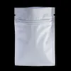 Branco fosco 200 pçs / lote Folha de alumínio Saco de embalagem à prova de cheiro de alimentos Sacos de armazenamento de doces em pó com Zipper Zip Lock Mylar malotes