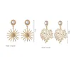 Gorący Sprzedawanie Kobiet 18K Gold Star Coral Charms Stadnina Kolczyk Wysokiej Jakości Pearl Rhinestone Luxury Biżuteria Prezenty