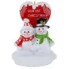 Maxora Notre premier couple de Noël Bonhomme de neige en résine à suspendre avec cœur personnalisé brillant comme cadeau pour les amoureux de la Saint-Valentin