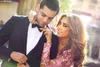 Style arabe robes de soirée en dentelle rose col rond manches longues dit Mhamad voir à travers la jupe dos nu sirène robe de soirée de bal5017578