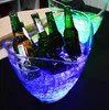 Großhandel Chargeable LED Eiskübel 4L Großer Champagner Bier Weinkühler Eishalter Single / Bunte Wechselbeleuchtet LED Eiswanne
