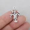 Whole Alloy Antique Silver Plated Scarecrow Shape Charms Fork Farmers 1525mm 100pcs AAC3824932289