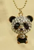 Colar de pingente de diamante Camisola Cadeia Colar Bonito Feminino Panda Jóias Colares de corrente