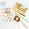 50pcs oro banda del cuscino di caramella di favori di nozze dolce Holder Gift Box Anniversario Evento di compleanno pacchetto con stringa n Tag