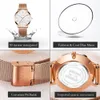 Vrouw Horloge 2018 Merk Luxe Vrouwen Rose Goud Roestvrij Stalen Horloges Auto Datum Ultra Dunne Quartz Horloge Dameshorloge Blauw Y1225A