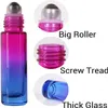 ステンレススチールローラーボールが付いているガラス瓶の勾配の色の空の香水エッセンシャルオイルガラスの瓶の上の10mlロール