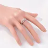 結婚式の婚約指輪Cz愛2色の心の心の無限リング女性キュービックジルコニアジュエリーファッションアクセサリーギフト