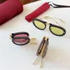 New Folding 0307 fashion designer sunglasses pilot foldable acetate frame with diamond Autumn and winter Avantgarde popular style5567465