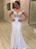 two pieces Scoop Neckline Pearls Lace Wedding Dresses Bridal Gowns Detachable Train Offer The Shoulder Zipper Back And Mermaid Wedding Gowns