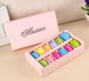 Kolorowe Macaron Box trzyma 12 wnęki 20 * 11 * 5 CM Pakowanie żywności Prezenty Papierowe Pudełka do Piekarni Cupcake Snack Candy Biskloit Muffin Box