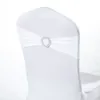 50 stks Lycra spandex stretch bruiloft stoel sjerpen band hart vorm gesp bruiloft banket partij decoratie stoel sjerp wit zwart