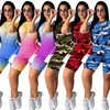 Été femmes designer costume à manches courtes T-shirt shorts capris deux pièces ensemble tenues de camouflage survêtement costume de sport décontracté sweatsuits 2680
