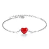 Gioielli di lusso a forma di cuore rosso ciondolo collana orecchini bracciale set fortunato designer placcato argento collane per le donne matrimonio partito