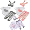 Cute Baby Neonato Ragazza Ragazzo Cartoon Prima Pasqua 3D Bunny Abiti Pagliaccetto Orecchie di coniglio Top + Cappello + Pantaloni 3 pezzi Set vetement