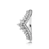 Ny Princess Wish Ring Original Box för Pandora 925 Sterling Silver Princess Wishbone Rings Set CZ Diamond Women Wedding Gift Ring