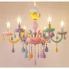 Modern LED Chandelier Lights Kid Room Colorful Crystal Metal Light Fixture Bedroom Children Ceiling Lamp Indoor Home Decoration210g