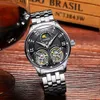 Dubbel Schweiz klockor Binger Original Men's Automatic Watch Self-Wind Fashion Men Mechanical Wristwatch Leather Y1905150251B