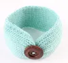 Hot Baby Dzieci Dziewczyna Dzianiny Crochet Button Pałąk Wełny Dzianiny Włosy Zespół Ucha Wamer Turban Zima Ciepłe Headwrap 10 Kolory