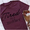 Gestreiftes Mom Life-Briefdruck-Baumwoll-Kurzarm-T-Shirt mit Rundhalsausschnitt und O-Ausschnitt T-Shirt Top T-Shirt T-Shirt Outfit Sunsuit11