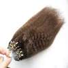 Grof Yaki Micro Loop Ring Haar Hoogtepunt Kleur Remy Pre Bonded Haarverlenging Kinky Straight Micro Loop Hair Extensions 100g5040721