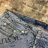 Europeisk och amerikansk stil men039s jeans smala fit tår jeans high street jogging jeans knä hål