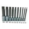 10Pcs/Set Car Repair Tool Triple Square Spline Bit Socket Set M type 1/2 3/8 1/4 Tamper Proof Long Reach Auto Hand-held Disassembly Tools