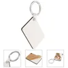 Porte-clés rectangulaire en MDF blanc, 10 pièces, mode OEM, Sublimation, en bois, pour transfert de chaleur, bijoux, New238r