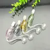 Smoking Pipe Mini Hookah glass bongs Colorful Metal Shape 10mm Large Colored Peach Heart Glass Pot