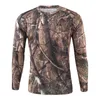 Hombres tops primavera manga larga camiseta para hombre al aire libre camuflaje secado rápido caza senderismo camping