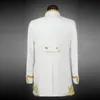 Popüler Mandarin Yaka Nakış Groomsmen Bir Düğme Damat Smokin Erkek Takım Elbise Düğün / Balo İyi Adam Blazer (Ceket + Pantolon + Yelek + Kravat) I01