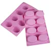 8-Cavity Oval Shape Soap Mold Silicone Chocolate Mould Tray Homemade Making DIY SN1885